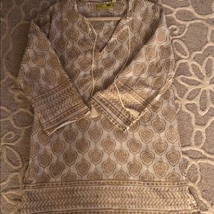 Gold and cream beach tunic